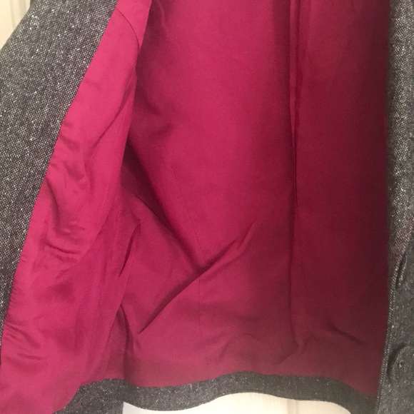 BEBE VINTAGE PINK EMBROIDERED GREY WOOL BLAZER JACKET - Picture 6 of 8